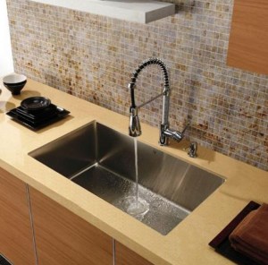 Deep stainless steel sink