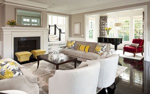Sample of room with natural light and yellow accents