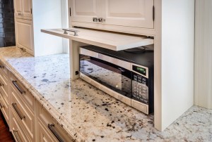 Microwave in custom cabinet